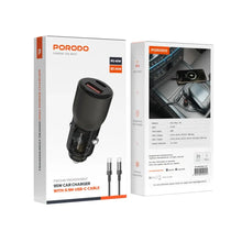 Load image into Gallery viewer, Porodo 95W Car Charger Transparent With 0.9M USB-C Cable - Gray