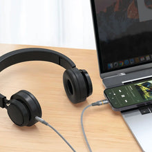 Load image into Gallery viewer, Porodo USB2.0 Lightning to 3.5mm Braided Audio Cable 1.2M - Grey - CVRGRM