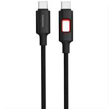 Load image into Gallery viewer, Porodo LED Braided USB-C to USB-C Charging & Data Cable - Black