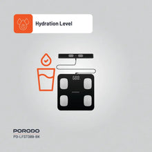Load image into Gallery viewer, Porodo Lifestyle Precise Analysis Smart Scale | 8 Electrode Body Composition Monitor - Black
