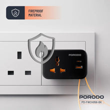 Load image into Gallery viewer, Porodo 20W Universal Wall Socket UK Plug 1 AC*1 USB - A*1 USB - C with 30cm USB - C Cable - CVRGRM