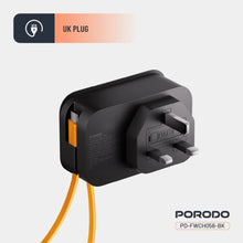 Load image into Gallery viewer, Porodo 20W Universal Wall Socket UK Plug 1 AC*1 USB - A*1 USB - C with 30cm USB - C Cable - CVRGRM