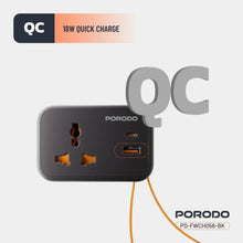 Load image into Gallery viewer, Porodo 20W Universal Wall Socket UK Plug 1 AC*1 USB - A*1 USB - C with 30cm USB - C Cable - CVRGRM