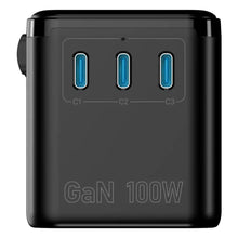 Load image into Gallery viewer, Powerology VoltVoya Travel Adaptor With PD 100W TFT Display Type-C X4 - Black