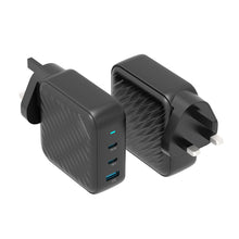Load image into Gallery viewer, Powerology 140W PD QC 2xUSB - C and 1xUSB - A GaN Charger UK - Black - CVRGRM