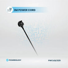 Load image into Gallery viewer, Powerology 2500W 4 AC Power Strip with Built-In Retractable Type C and Lightning Cable 5 USB Ports - Black