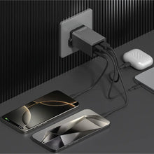 Load image into Gallery viewer, Powerology 65W Multiple Port UK GaN Travel Adapter - Gray