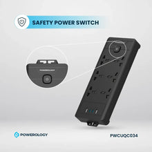Load image into Gallery viewer, Powerology 6 AC 2500W Multi-Port PD 20W Power Strip 3M Cable UK Plug - Black