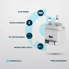 Load image into Gallery viewer, Powerology Single Output | Retractable GaN Charger - CVRGRM