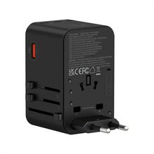 Load image into Gallery viewer, Powerology PD75W*3 USB - C GaN Travel Adapter - Black - CVRGRM