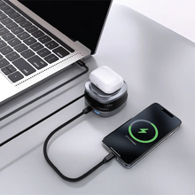 Load image into Gallery viewer, Powerology Lyons 10000mAh Retractable Power Bank - Black