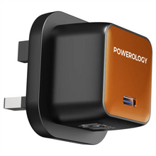 Load image into Gallery viewer, Powerology NIRVANO 5-In-1 Travel Combo Kit | 2.8L Travel Bag | 75W Car Charger | 1000mAh MagSafe Powerbank | 60W Type-C 1M Cable | 45W GaN Wall Charger - Black/Orange