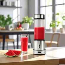Load image into Gallery viewer, Powerology Portable 450ML 12-Blades Blender with 6000mAh Battery & Borosilicate Glass - Silver