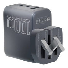 Load image into Gallery viewer, Powerology VoltFlow 100W Type-C Adaptor with TFT Screen - Grey