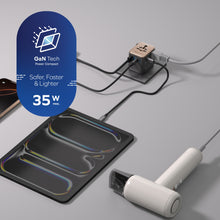 Load image into Gallery viewer, Momax 1-World2 35W 5 Port Dual AC Travel Adaptor - Black