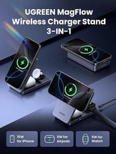 Load image into Gallery viewer, UGREEN Qi2 15W MagFlow 3-IN-1 MagSafe Charger For Watch | Airpod | Phone with 30 W Type-C Charger