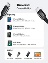 Load image into Gallery viewer, UGREEN 60W USB-C to Lightning PD Fast Charging Cable 2M - Black