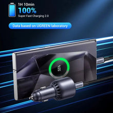 Load image into Gallery viewer, UGREEN 2-Port PD Fast Car Charger 63W USB-C & USB-A - Gray