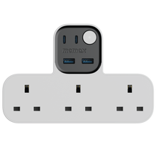 Load image into Gallery viewer, Momax 1-Charge Work Flow T-Shaped Extension 3 Socket With USB