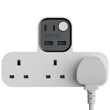 Load image into Gallery viewer, Momax 1-Charge Work Flow T-Shaped Extension 3 Socket With USB