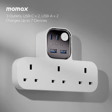 Load image into Gallery viewer, Momax 1-Charge Work Flow T-Shaped Extension 3 Socket With USB