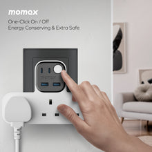 Load image into Gallery viewer, Momax 1-Charge Work Flow T-Shaped Extension 3 Socket With USB