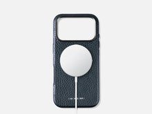 Load image into Gallery viewer, 121 MagSafe Pebbled Leather Case | iPhone 17 Pro - Navy Blue
