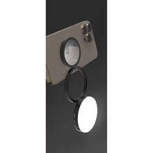 Load image into Gallery viewer, Porodo Lifestyle 360° Rotatable Foldable Magnetic Suction Flip with 180° Tricolor Fill Light Adjustment and Compact Mirror - Black - CVRGRM