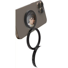 Load image into Gallery viewer, Porodo Lifestyle 360° Rotatable Foldable Magnetic Suction Flip with 180° Tricolor Fill Light Adjustment and Compact Mirror - Black - CVRGRM