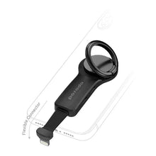 Load image into Gallery viewer, Porodo Dual Lightning Adapter with Finger Grip 2A - Black