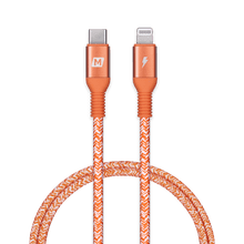 Load image into Gallery viewer, Momax Elite Link USB C to Lightning Nylon - Braided Fast Charging Cable (1.2M) - Orange - CVRGRM