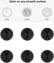Load image into Gallery viewer, Blupebble Anchor One Desk Tidy Organizer Cable Clip ( 6pcs) | BP - ANCHORONE - Black - CVRGRM