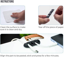 Load image into Gallery viewer, Blupebble Anchor 4 Desk Tidy Organizer Cable Clip (2pc)| BP - ANCHORFOUR - BK - Black - CVRGRM