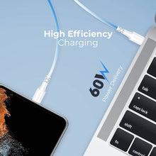 Load image into Gallery viewer, Blupebble Power Flow USB - C to USB - C 60watts Cable (2m) - White - CVRGRM