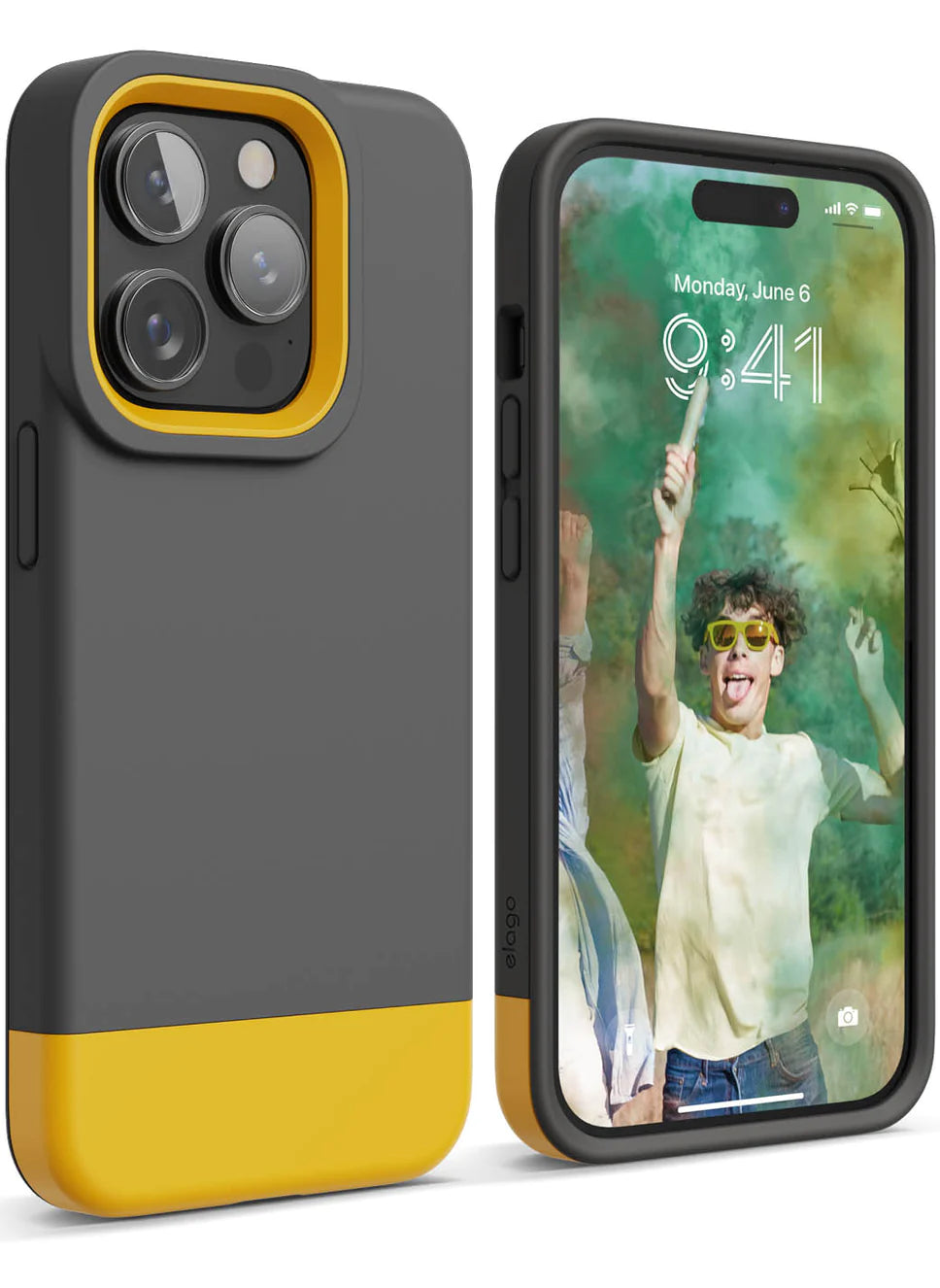 Elago  Glide Case for iPhone (14 PRO MAX)-Dark Gray/Yellow