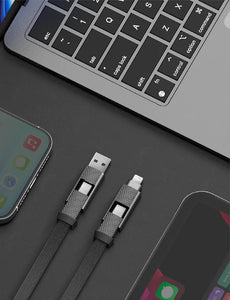 Bazic GoCharge AluCable 100CM USB-C + Lightning + USB-A (1meter)