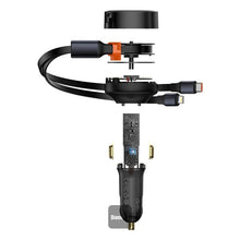 Load image into Gallery viewer, Baseus Enjoyment Retractable 2-in-1 Car Charger C+L 30W - Black
