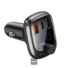 Load image into Gallery viewer, Baseus Transmitter FM TWS T-Typed S-13 (PPS Fast Charger Edition) Black
