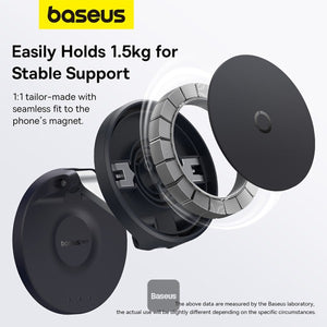 Baseus MagPro Foldable Magnetic Phone Holder 360° Rotatable Adjustable Arm Wall-Mounted Stand - Black