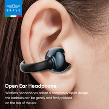 Load image into Gallery viewer, BRAVE E-31 ClipFit Open Ear Earbuds | Wireless Bluetooth | 23H Playtime | Secure Fit | Touch Control - Black
