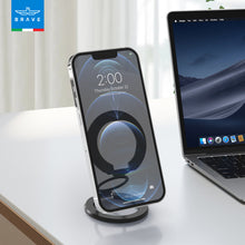 Load image into Gallery viewer, BRAVE 3-in-1 Magnetic Ring Holder &amp; Kickstand | 360° Rotatable | MagSafe Compatible | Universal Phone Grip Stand- Black
