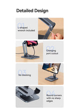 Load image into Gallery viewer, Baseus Desktop Biaxial 360° Rotatable Tablet Stand | Adjustable Aluminum Holder - Grey
