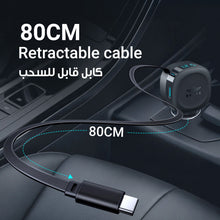 Load image into Gallery viewer, BRAVE BCC-28 60W Dual-Port Car Charger with Retractable 30W USB-C Cable | PD/PPS Fast Charging | LED Display – Black
