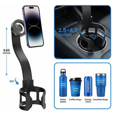Load image into Gallery viewer, BRAVE BHL-58 Magnetic Cup Holder Phone Mount with N52 Magnets | 360° Rotation &amp; Adjustable Base | Universal Car Smartphone Holder – Black
