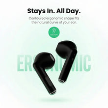 Load image into Gallery viewer, BRAVE E-34 Orbit Wireless Earphones Bluetooth 6.0 | TWS Earbuds with Slide Volume Control | Deep Bass | 18H Playtime &amp; Mic - Black
