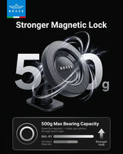 Load image into Gallery viewer, BRAVE 2-in-1 Magnetic Car Phone Holder | MagSafe Compatible Dashboard &amp; Air Vent Mount, 360° Rotation | Strong N52 Magnet - Black
