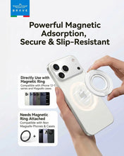 Load image into Gallery viewer, BRAVE BG-04 MagGrip 3-in-1 Magnetic Phone Grip &amp; Kickstand With N55 Magnets | 360° Rotating Double Ring Stand | MagSafe Compatible
