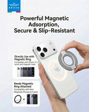 Load image into Gallery viewer, BRAVE BG-04 MagGrip 3-in-1 Magnetic Phone Grip &amp; Kickstand With N55 Magnets | 360° Rotating Double Ring Stand | MagSafe Compatible

