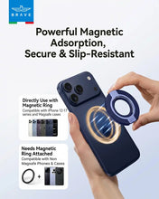Load image into Gallery viewer, BRAVE BG-04 MagGrip 3-in-1 Magnetic Phone Grip &amp; Kickstand With N55 Magnets | 360° Rotating Double Ring Stand | MagSafe Compatible
