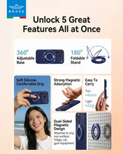 Load image into Gallery viewer, BRAVE BG-04 MagGrip 3-in-1 Magnetic Phone Grip &amp; Kickstand With N55 Magnets | 360° Rotating Double Ring Stand | MagSafe Compatible
